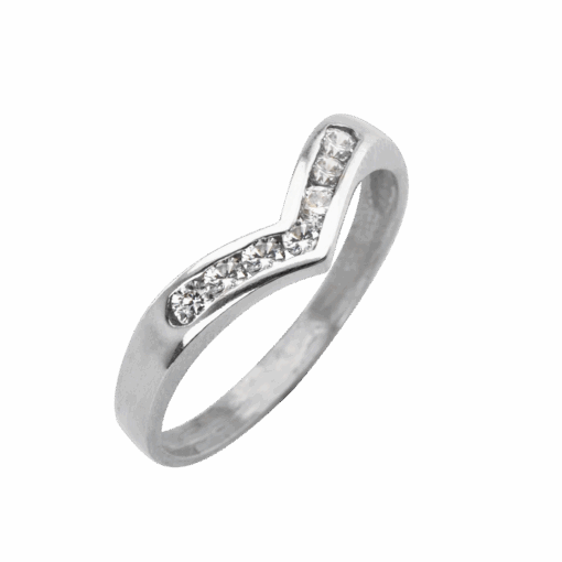 ANILLO SOLITARIO MEDIO SIN FIN TIPO V
