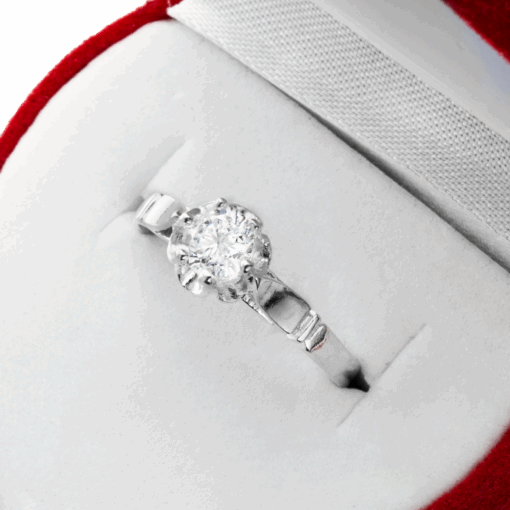 ANILLO SOLITARIO FLOR  PIEDRA CENTAL
