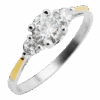 ANILLO SOLITARIO CON TRES PIEDRAS