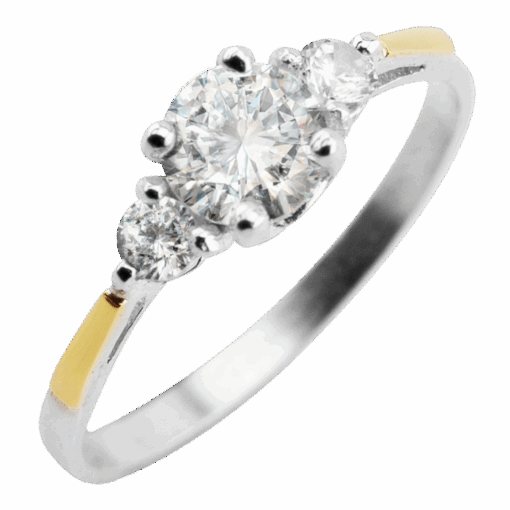 ANILLO SOLITARIO CON TRES PIEDRAS