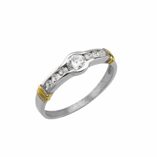 ANILLO SOLITARIO MEDIO SIN FIN CENTRAL