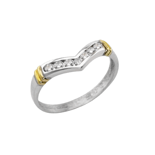 ANILLO SOLITARIO MEDIO SIN FIN TIPO V