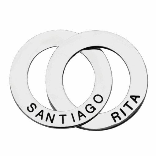 DIJE DOS ARGOLLAS TIPO RUSO PERSONALIZADAS