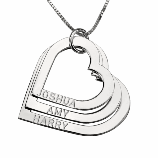 DIJE TRES CORAZONES PERSONALIZADOS
