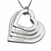 DIJE CUATRO CORAZONES PERSONALIZADOS