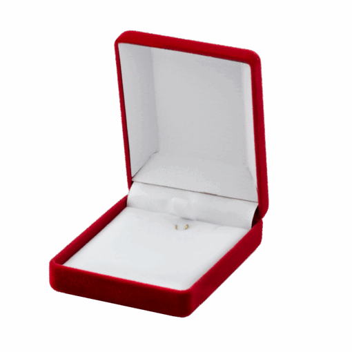 Estuche Rectangular De Pana Para Aros Y Conjunto