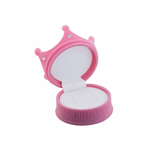 Estuche Para Anillo Corona Princesa Rosa