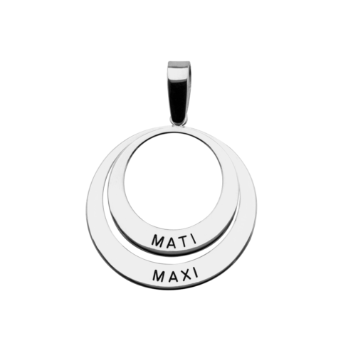 Dije Dos Argollas Nombre Personalizado