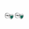 PAR DE AROS ABRIDORES CORAZON CON PIEDRA CUBIC