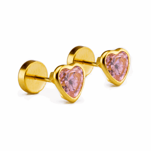 AROS ABRIDORES CORAZON PIEDRA ENGARZADA