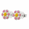 AROS FLOR MARGARITA ESMALTADA