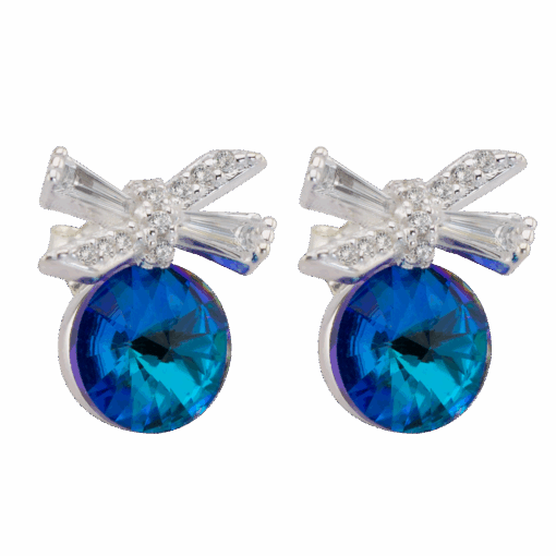 AROS LENTEJAS COLGANTE CON MOÑO CRISTAL SWAROVSKI