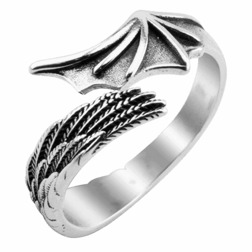 ANILLO AJUSTABLE ALAS ANGEL Y DEMONIO