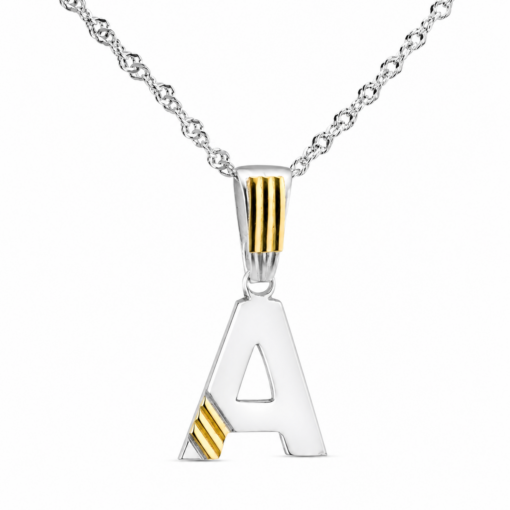 Cadena Con Dije Inicial / Letra Plata Y Oro