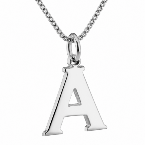 Cadena Con Dije Inicial / Letra Imprenta Plata 925