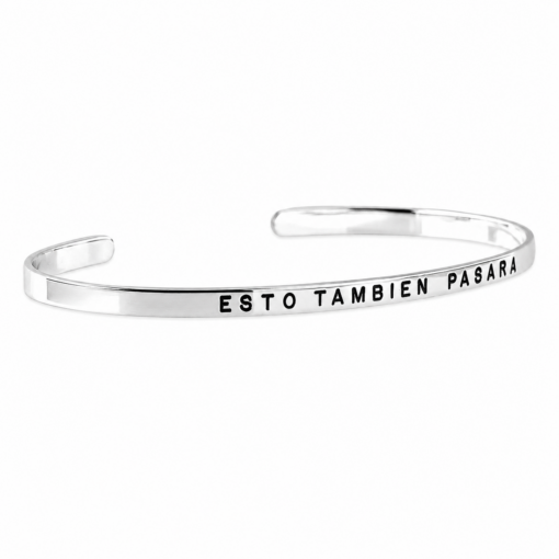 Pulsera Media Esclava 3mm Plata 925 Con Grabado Personalizado