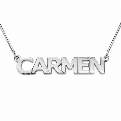 Cadena Y Dije Nombre Calado Imprenta De Plata 925