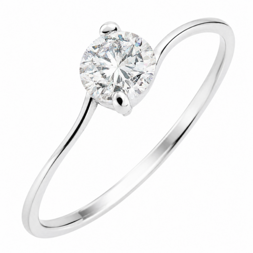 Anillo Solitario Piedra Central Plata 925