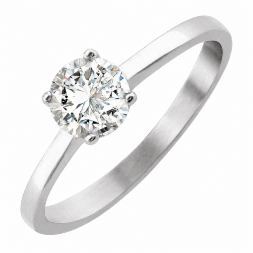 Anillo Solitario Cinta Piedra Central Plata 925
