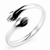 Anillo Ajustable Abrazo Infinito De Plata 925