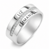 Anillo Doble Puente De Plata 925 Con Piedras Y Grabado Personalizado