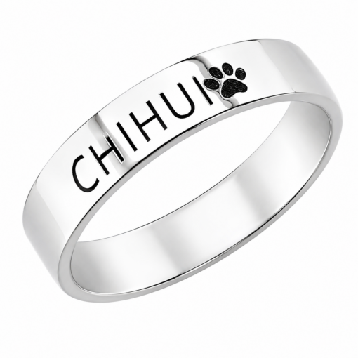 Anillo Cinta 4mm De Plata 925 Con Grabado Externo Personalizado