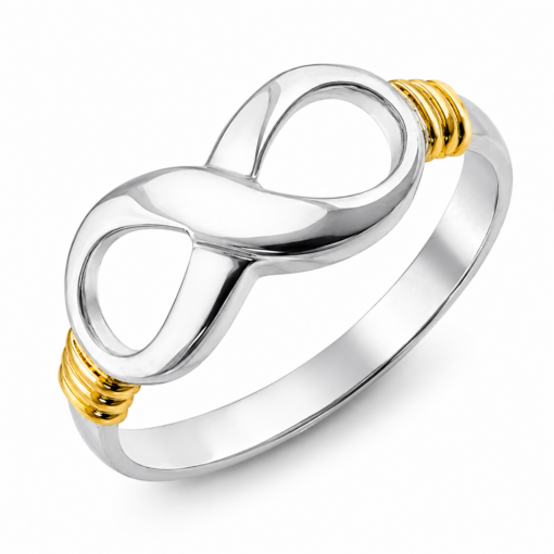 Anillo Infinito De Plata 925 Y Oro 18 K