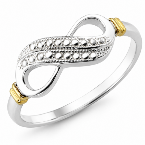 Anillo Infinito De Plata 925 Y Oro 18 K